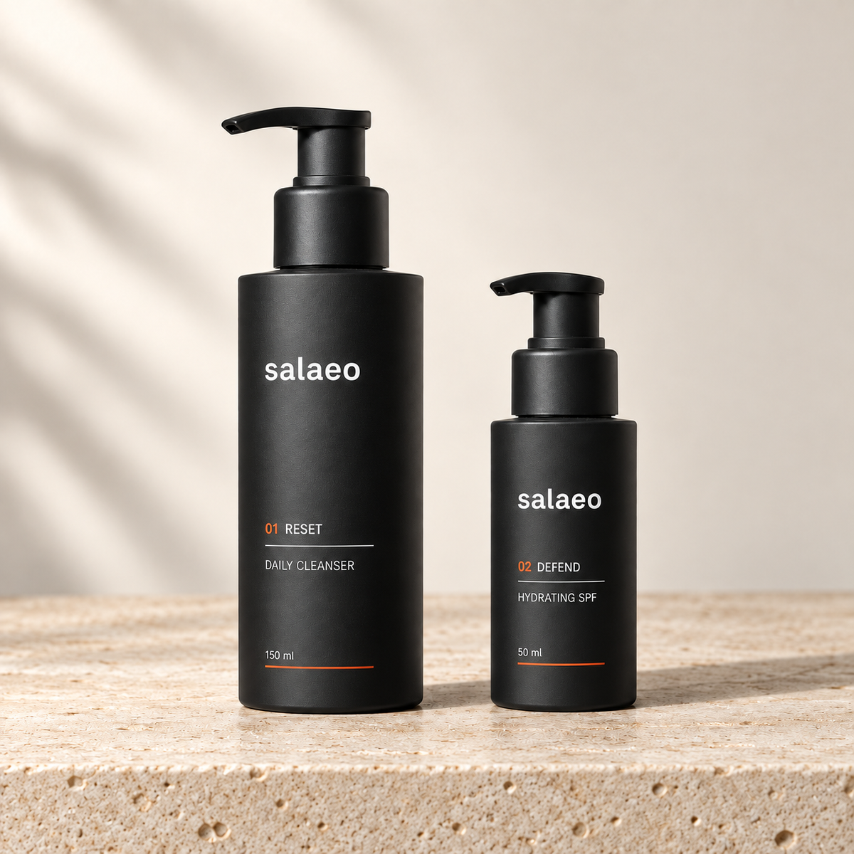 Salaeo RESET cleanser and DEFEND hydrating SPF
