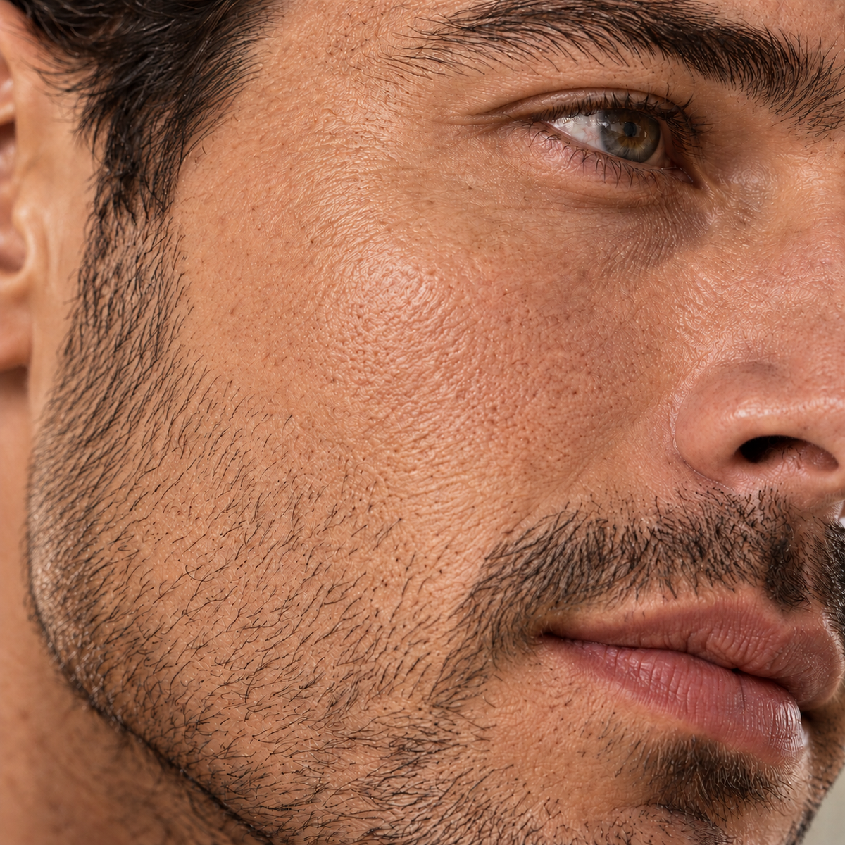 Close-up of the cheek after application.